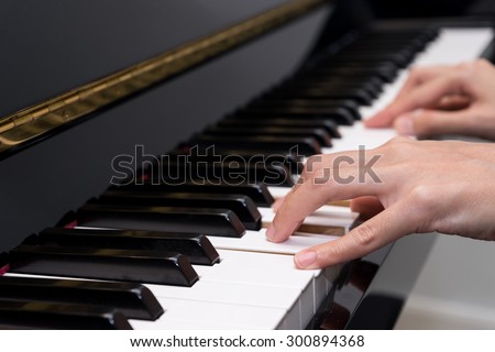 Playing classic piano ,Woman hand