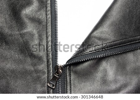 Zip on leather coat