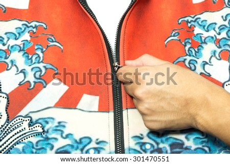 Focus Zip closeup jacket japan style with hand