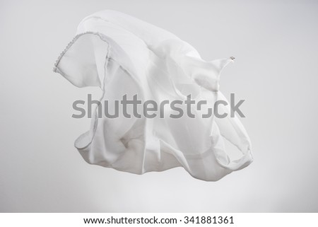 White shirts fabric flying, studio shot , scarf motion