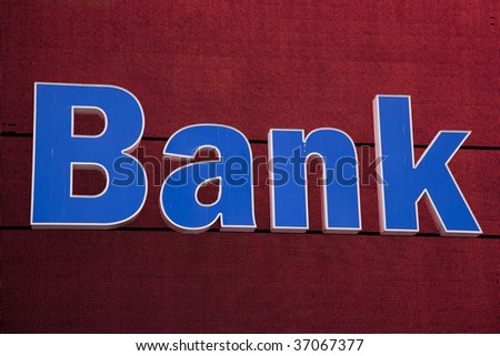 Bank sign in front of LED board. Every pixel is viewable.