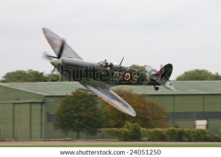Spitfire world war two fighter flown by Ray Hanna.