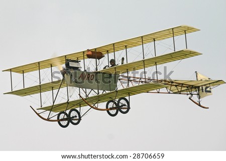 OLD WARDEN AERODROME, BEDFORDSHIRE.-MAY 2nd:The Avro Triplane displaying at the Shuttleworth Collection spring airshow,May 2nd,2004, Old Warden Aerodrome,Bedfordshire,United Kingdom.