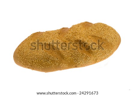 Light long loaf isolated on a white background