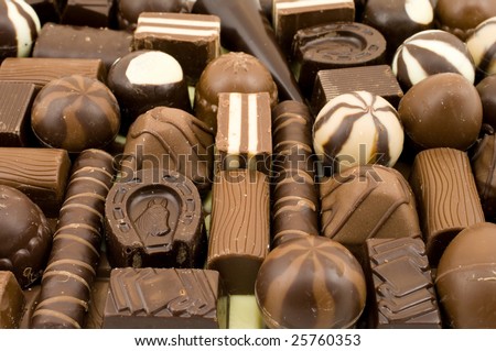 different chocolate sweets