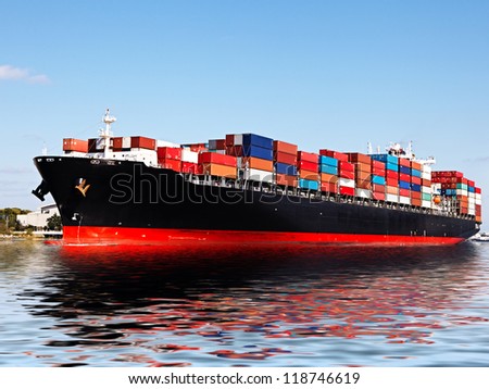 Cargo ship at the port Cargo ship at the port