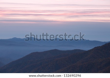 Smoky Mountains ridge. Great Smoky Mountains National Park, USA