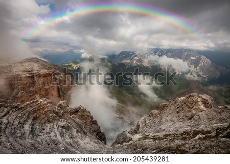 Mountains stormy weather, Val di Fassa, Italian Dolomites