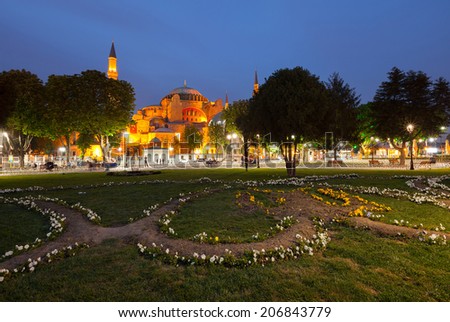 St. Sophia (Hagia Sophia) church, mosque and miseum in Istanbul, Turkey