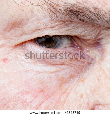 close up eye of an old woman