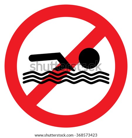 Swim. Not Allowed Sign, Vector - 368573423 : Shutterstock