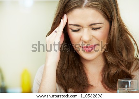 Close up Portrait of woman with headache