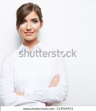 Portrait Of Smiling Business Woman, Isolated On White Background