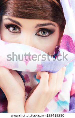 Close Up Beauty style woman portrait in asian style