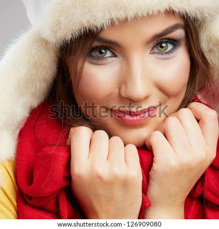 Close up Woman Face. Smiling young woman