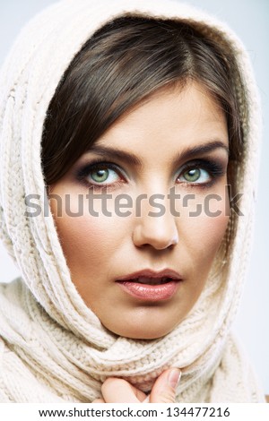 Beauty style female model close up portrait