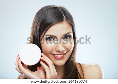 Beauty woman face. Cosmetic skin care. Isolated portrait.