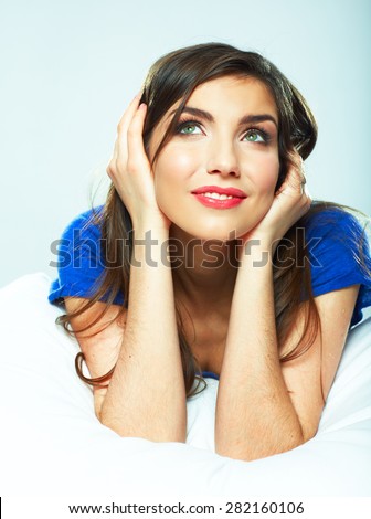 Beautiful face woman portrait. Natural look of young woman.