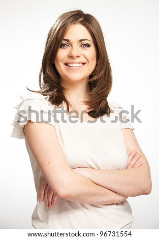 Young casual woman style portrait with toothy smile i Young casual woman style portrait with toothy smile i