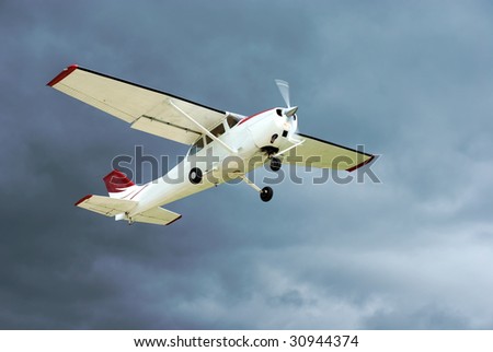 Aircraft take- off in thunderstorm. Meeting aviation fans 2009. Near Moscow. Storm clouds 3 days also were rainy on end.