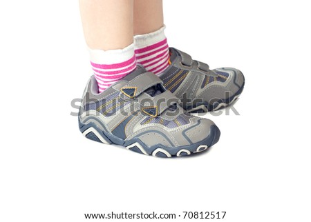 child wearing shoes