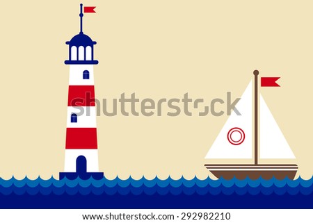 Lighthouse and ship
