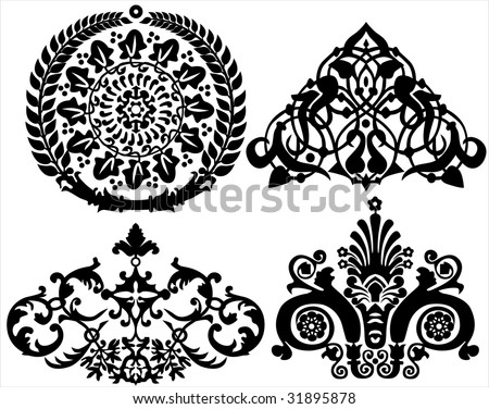stock photo Set of ancient tattoos and ornaments