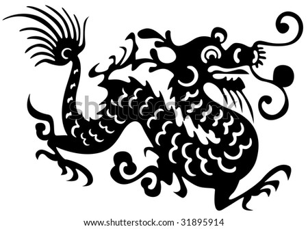 tattoo outlines. stock photo : Tattoo of dragon