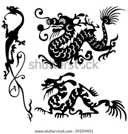 Tattoo of dragons. ancient