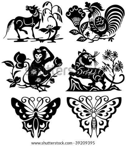 stock vector animals tattoo