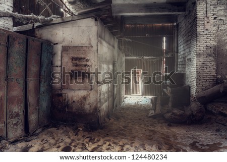 abandoned factory, industrial background