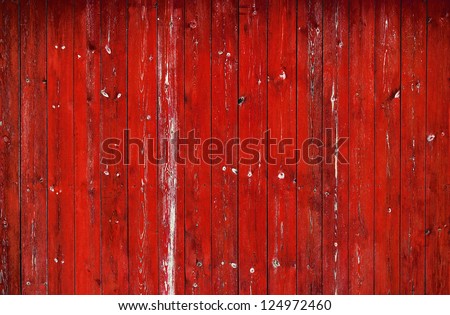 Painted Old Wooden Wall. Red Background