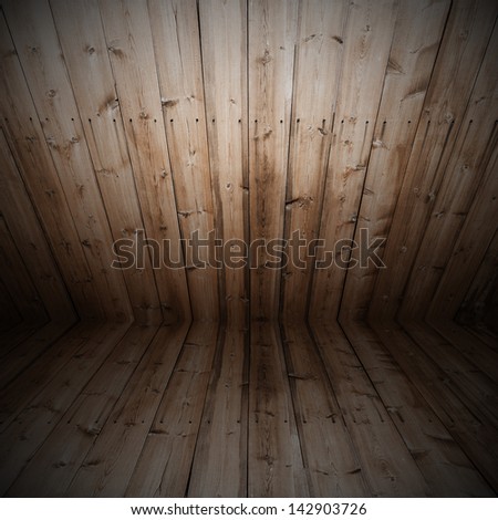 wooden interior with sloping ceiling