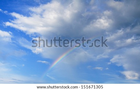 beautiful clouds with rainbow, sky background