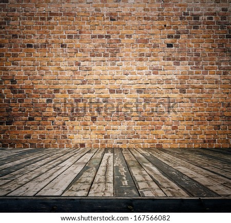 Old Room With Brick Wall, Vintage Background