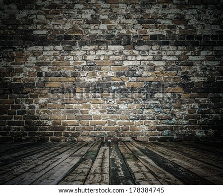 Old Room With Brick Wall, Vintage Background