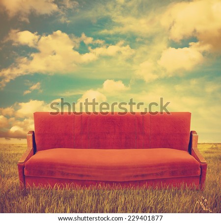 Outdoor Sofa, retro filtered, instagram style