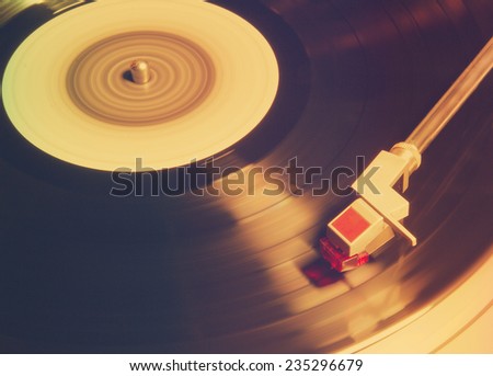 old vinyl player, retro film filtered, instagram style
