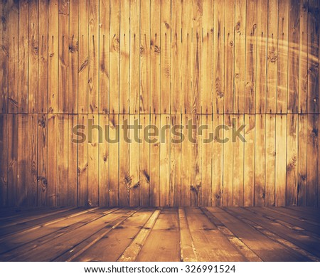 old wooden interior, retro background, retro film filtered, instagram style