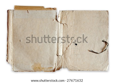 old folder isolated on white background with clipping path