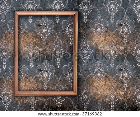 blank frame on dirty wallpaper