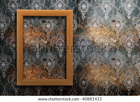 blank frame on dirty wallpaper