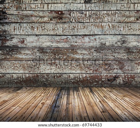 vintage wooden room, dirty background