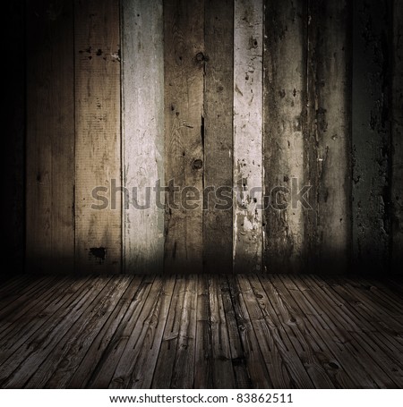 old wooden room, dirty background