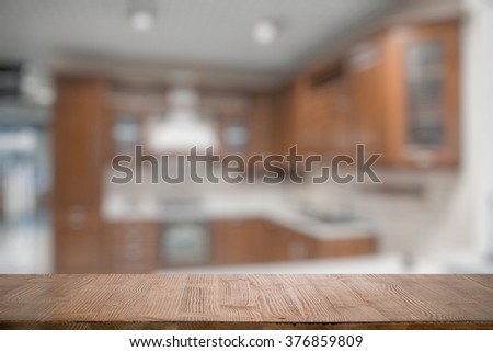old wooden table in the kitchen