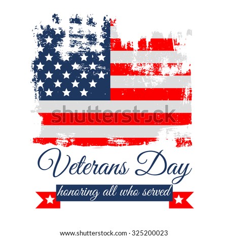 veterans day flag vector illustration design over a white background, postcard, greating card, t-shirt
