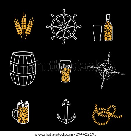 Beer and sea, icons