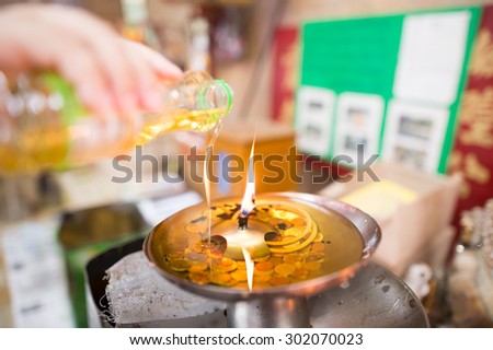 Pouring oil