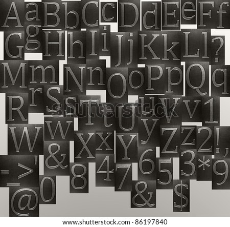 alphabet made from metal letters