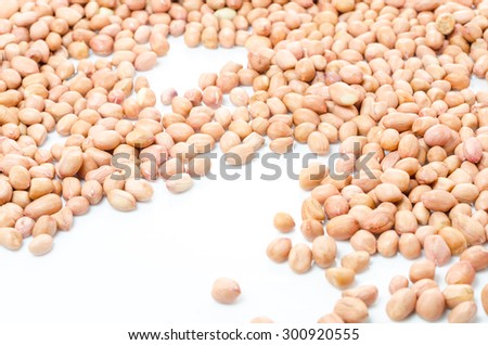 Raw peanuts beans sack. food for protein nutrition. background